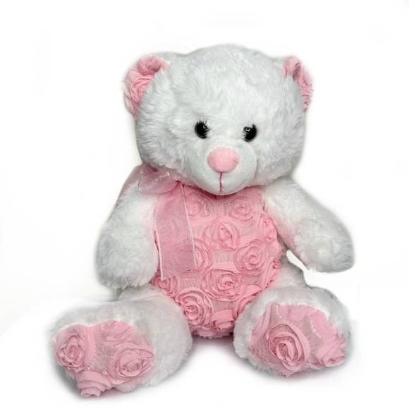 Teddy Bear Pink And White Buy Or Order Cute Pink Teddy Bear Same Day  Delivery Gifts